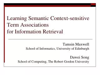 Learning Semantic Context-sensitive Term Associations for Information Retrieval