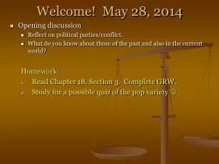welcome may 28 2014