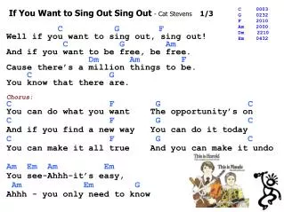 If You Want to Sing Out Sing Out - Cat Stevens 1/3