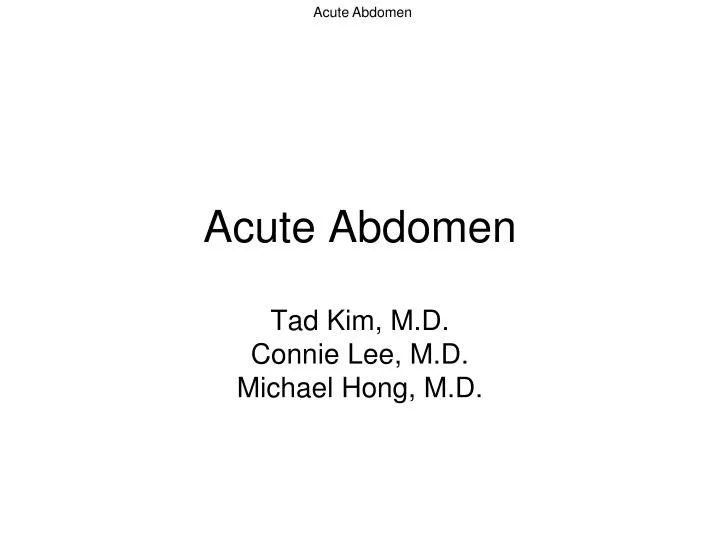 acute abdomen