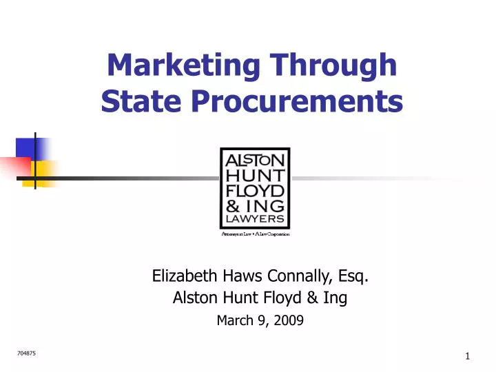 marketing through state procurements