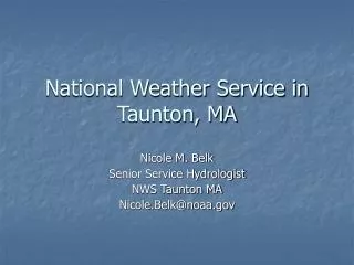 National Weather Service in Taunton, MA