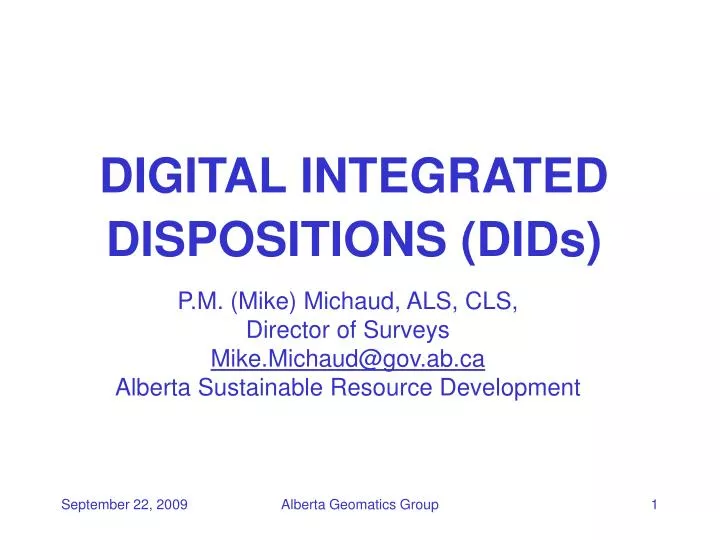 digital integrated dispositions dids