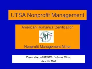 UTSA Nonprofit Management