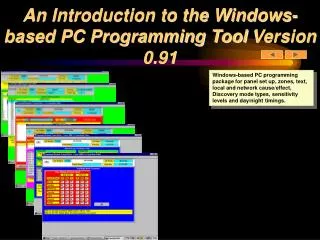 An Introduction to the Windows-based PC Programming Tool Version 0.91