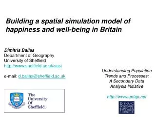 Building a spatial simulation model of happiness and well-being in Britain