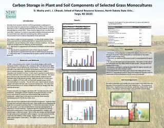 Carbon Storage in Plant and Soil Components of Selected Grass Monocultures