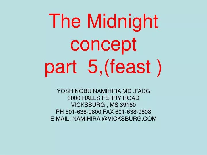 the midnight concept part 5 feast