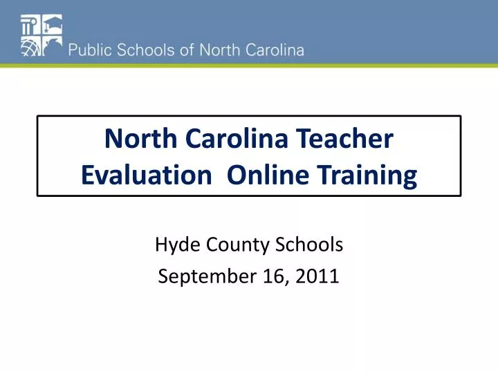 north carolina teacher evaluation online training