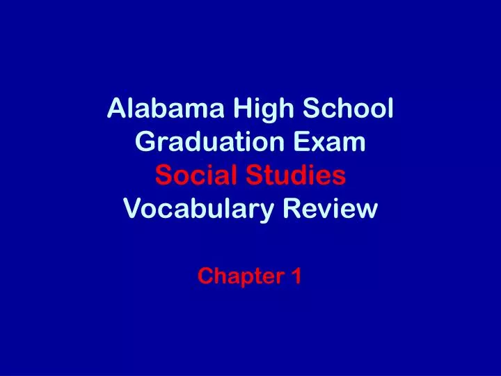 alabama high school graduation exam social studies vocabulary review
