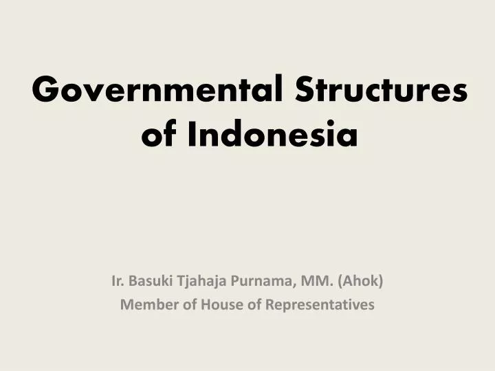 governmental structures of indonesia