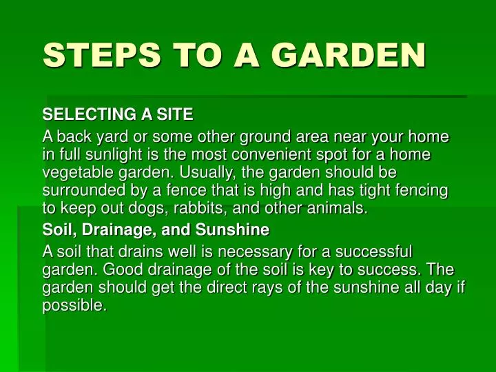 steps to a garden
