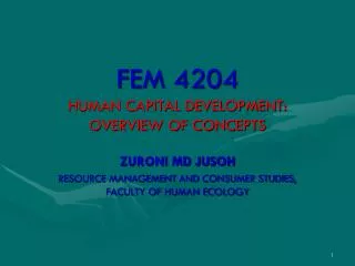 FEM 4204 HUMAN CAPITAL DEVELOPMENT: OVERVIEW OF CONCEPTS