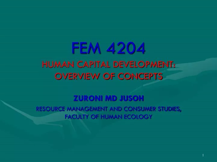 fem 4204 human capital development overview of concepts