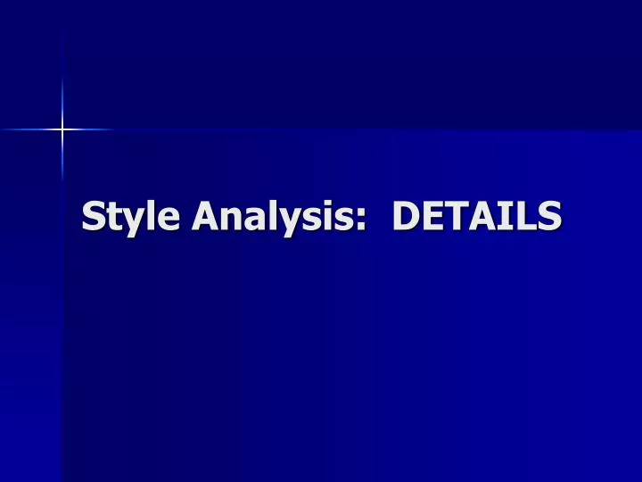 style analysis details