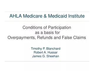 AHLA Medicare &amp; Medicaid Institute