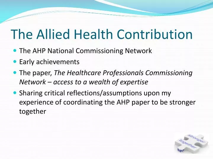 the allied health contribution