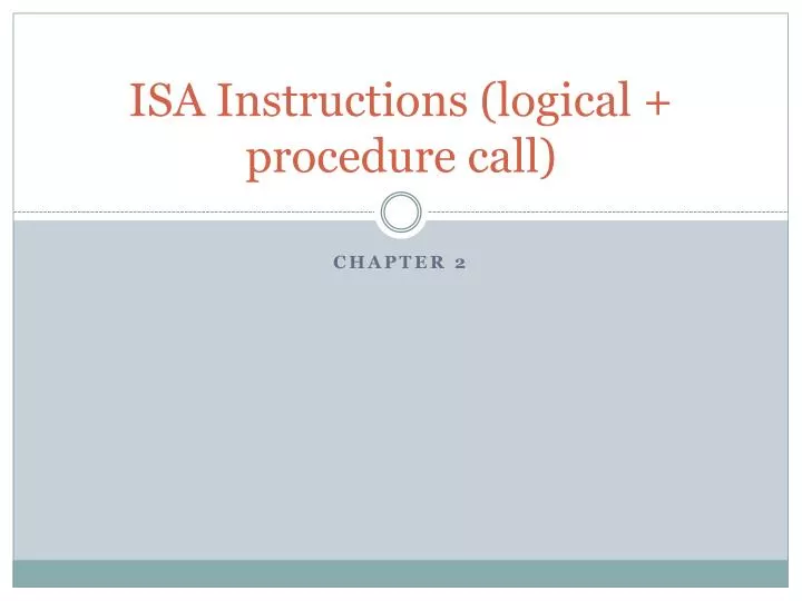 isa instructions logical procedure call
