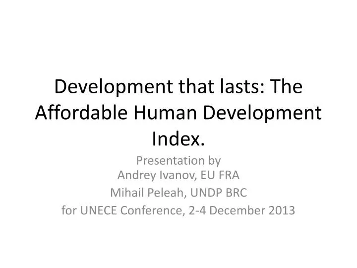 development that lasts the affordable human development index