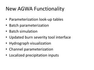 New AGWA Functionality