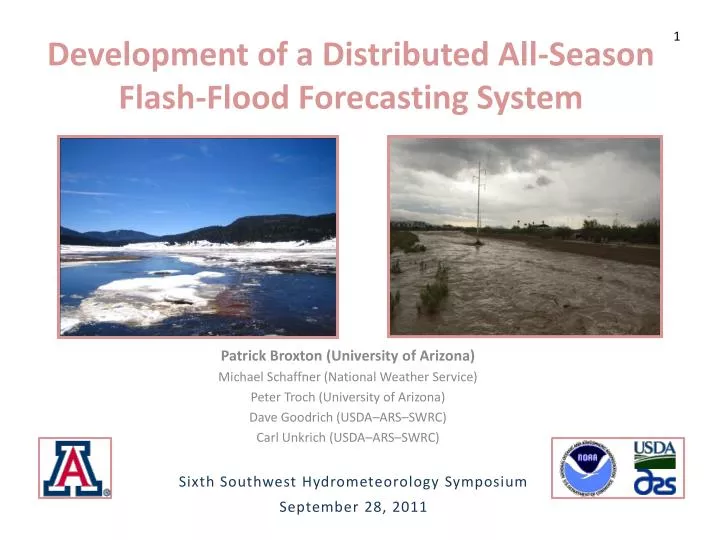 development of a distributed all season flash flood forecasting system