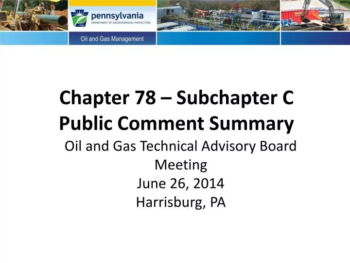 chapter 78 subchapter c public comment summary