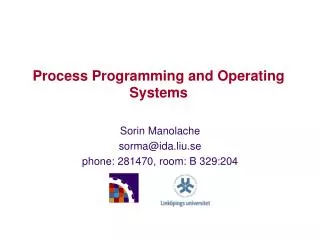 Process Programming and Operating Systems