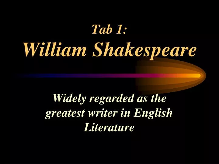 tab 1 william shakespeare