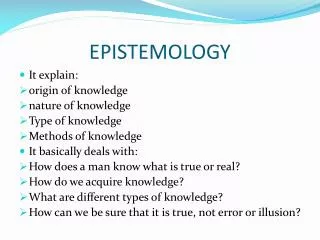 EPISTEMOLOGY