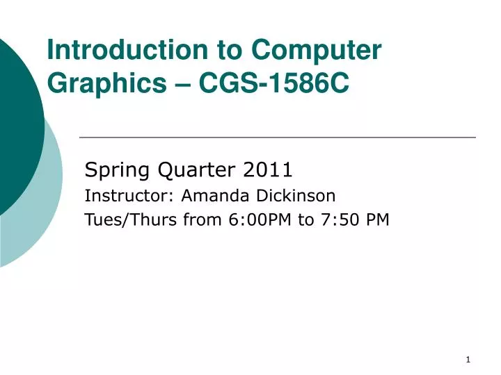 introduction to computer graphics cgs 1586c