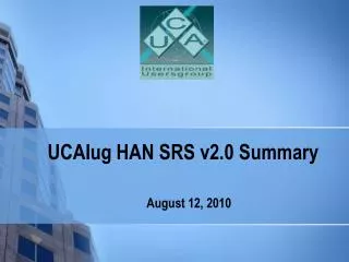 UCAIug HAN SRS v2.0 Summary