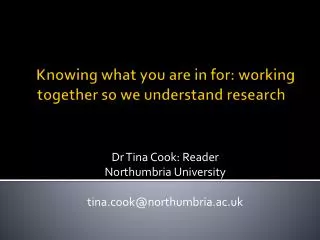 Knowing what you are in for: working together so we understand research