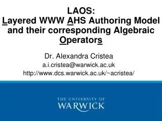 LAOS: L ayered WWW A HS Authoring Model and their corresponding Algebraic O perator s