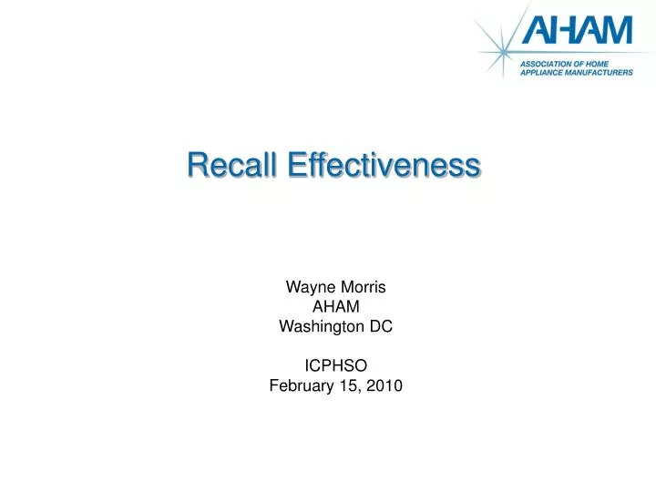 recall effectiveness