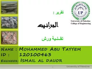 name mohammed abu tayyem id 120100463 engineer ismail al dauor
