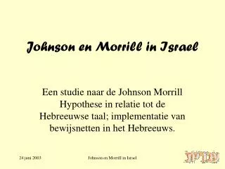 johnson en morrill in israel