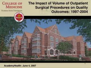 The Impact of Volume of Outpatient Surgical Procedures on Quality Outcomes: 1997-2004