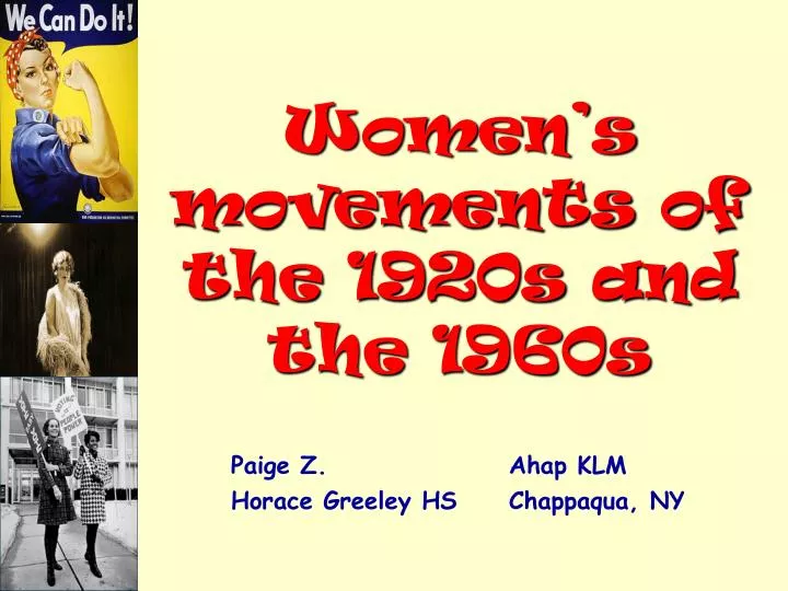 women s movements of the 1920s and the 1960s