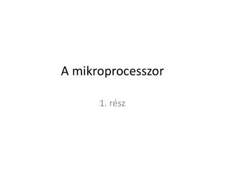 a mikroprocesszor