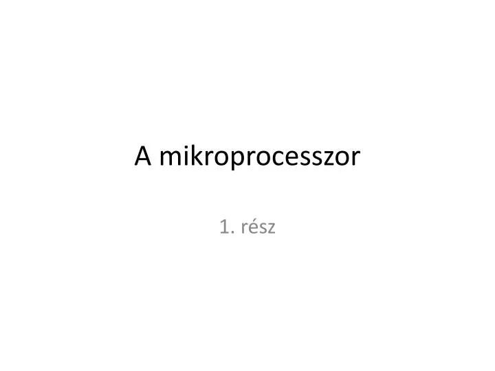 a mikroprocesszor