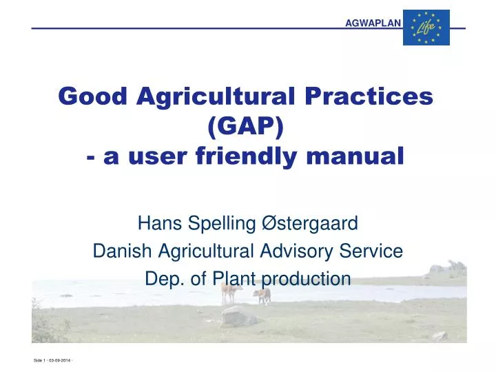 good agricultural practices gap a user friendly manual