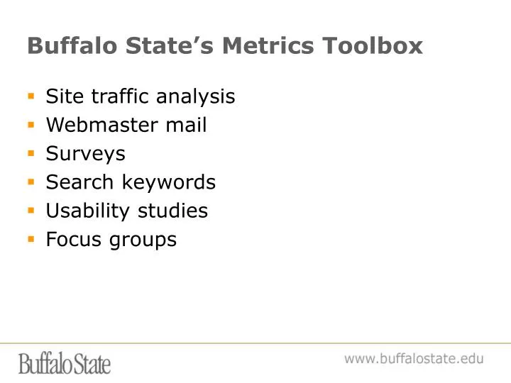 buffalo state s metrics toolbox