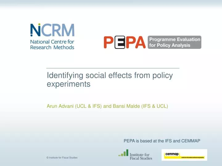 identifying social effects from policy experiments