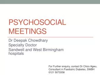 Psychosocial meetings