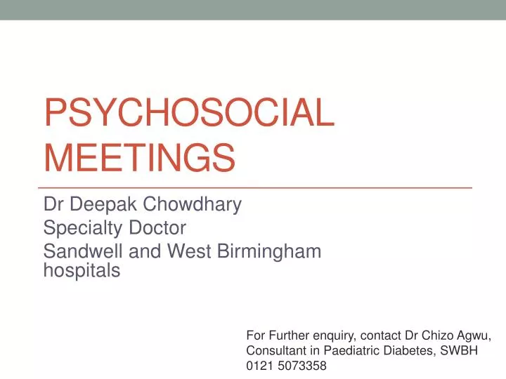 psychosocial meetings