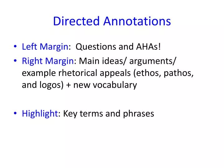directed annotations