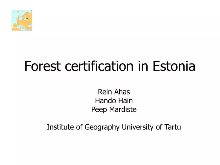 forest certification in estonia