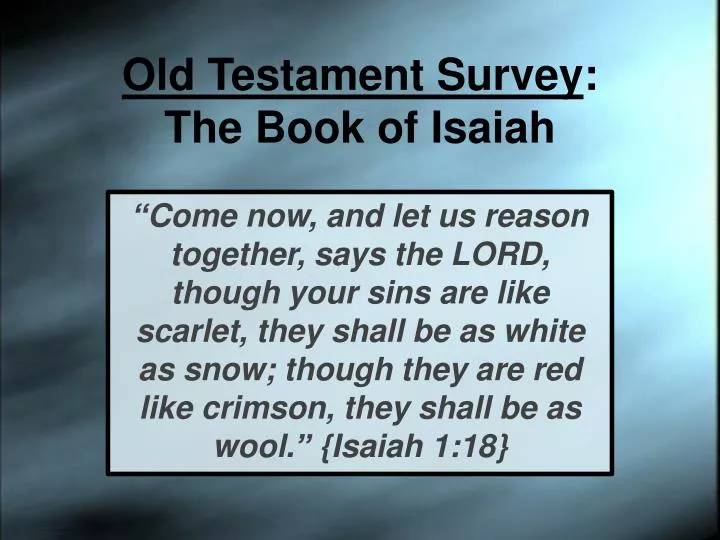 old testament survey the book of isaiah