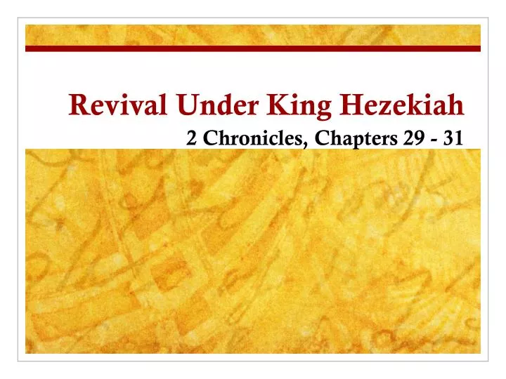 revival under king hezekiah