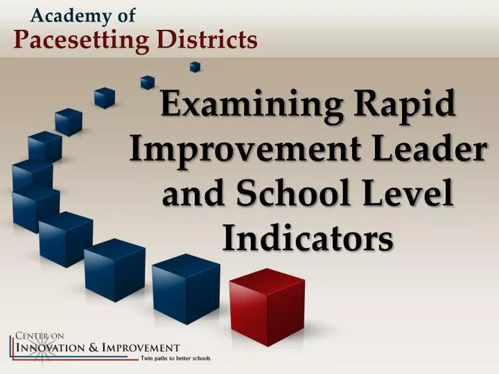 examining rapid improvement leader and school level indicators